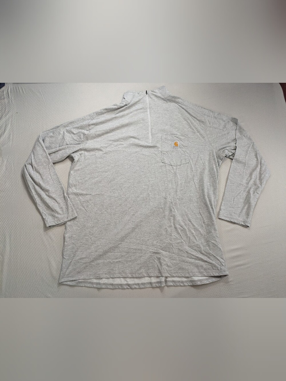 Carhartt Force 2XL 1/4 Zip Relaxed Fit Shirt Long Sleeve Pullover Heather Gray